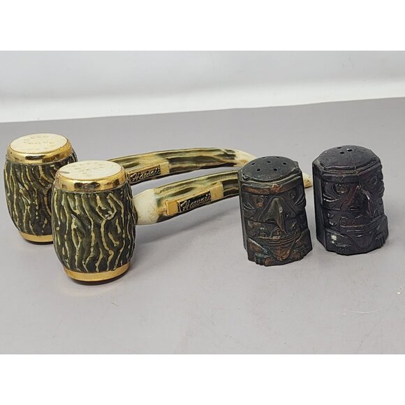Vintage Hawaii & Totem Salt & Pepper‎ Shaker Sets - Picture 1 of 16